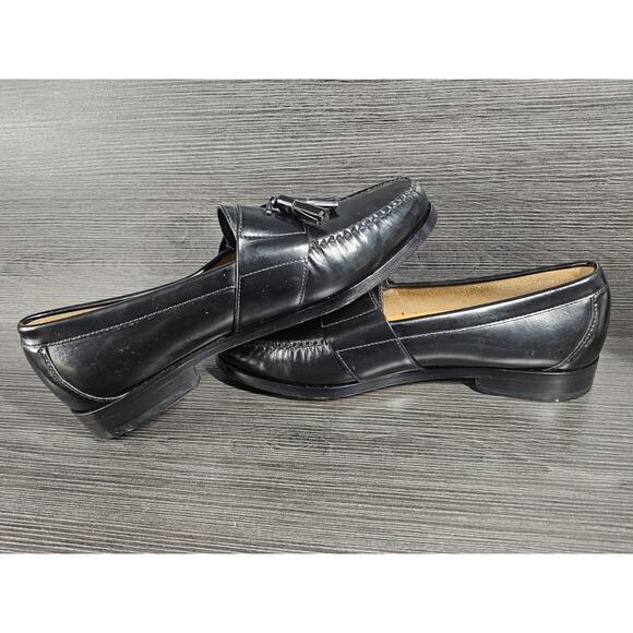Cole Haan Men’s Black Leather Tassel Loafers Size 8.5W– Classic Dress Shoes - Picture 6 of 8